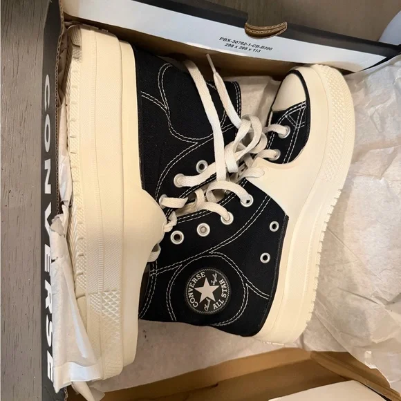 Converse Chuck Taylor All Star Construct Hi 'Black White - Picture 1 of 2
